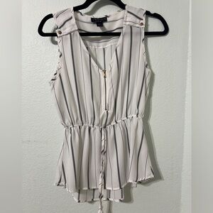 Streetwear Society White and Black Striped Blouse